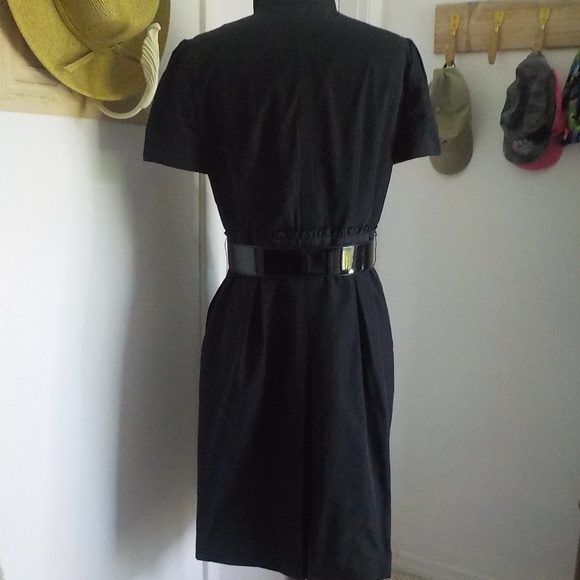BCBC MaxAzria Black Midi Dress w/Belt - Picture 4 of 7